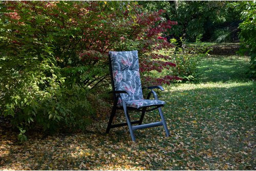 Beo Sitzauflage Hochlehner Tamky 4er Set Weiß mit Blumenmuster B/T/H: 118 x 46 x 8 cm - Bild 1