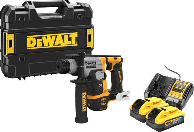 DeWalt DCH172NT-XJ POWERSTACK Akku Starterset mit 2x 5,0 Ah in Gelb - Bild 1