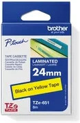 Brother Schriftbandkassette TZe-651 für P-touch, Breite: 24 mm, Farbe: Gelb mit schwarzer Schrift - Bild 5