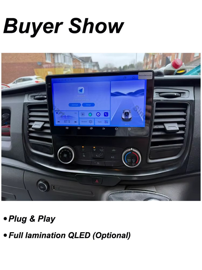 SINOSMART Auto-GPS-Navigationsradio für Ford Transit Custom 300 350 Van 2019-2024 mit DSP, CarPlay und Android Auto in Schwarz - Bild 5