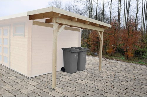 Wolff Finnhaus Seitendach aus Fichtenholz für Gartenhäuser in Braun - Bild 1