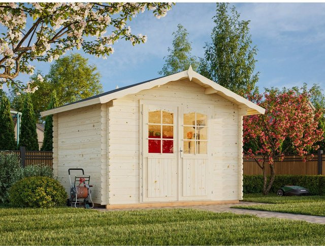 Palmako Gartenhaus Vivian aus Fichte in Hellgrau-Anthrazit B/T/H: 300 x 240 cm - Bild 1