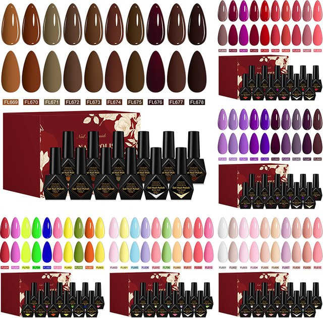Four Lily Gel Nagellack Set, 12 Stück, Glänzend, Unisex - Bild 1