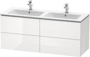 Duravit L-Cube Waschtischunterschrank wandhängend in Weiß hochglanz mit 4 Schubladen, B/H/T: 129 x 48,1 x 55 cm - Bild 1