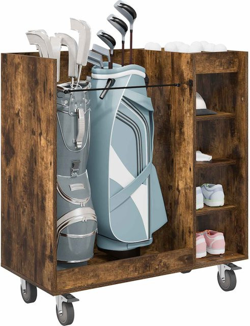 VD Home Furnishing Golfschrank mit Rädern in Geräucherte Eiche, modern und matt, B/T/H: 90 x 45 x 98 cm - Bild 1