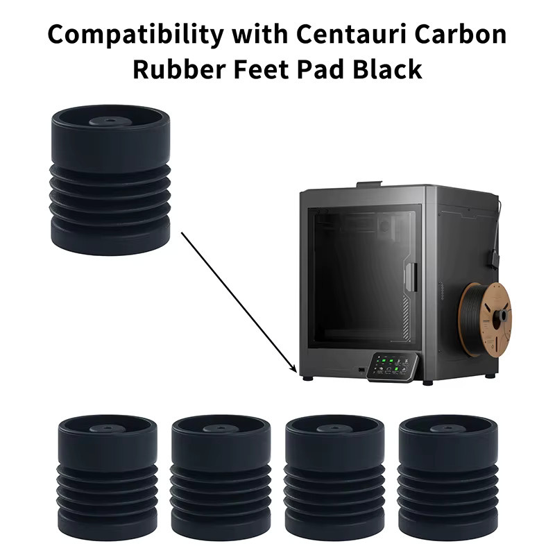 Elegoo Anti-Vibrationsfüße für Centauri Carbon 3D-Drucker, weiche und elastische Ersatzfüße in Schwarz - Bild 2