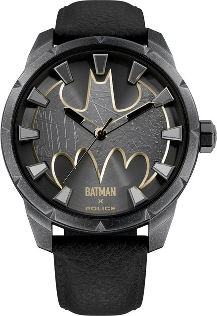 Police Herrenuhr Batman The Bat Limited Edition, Quarz, Edelstahl, 45 mm, Leder - Bild 1