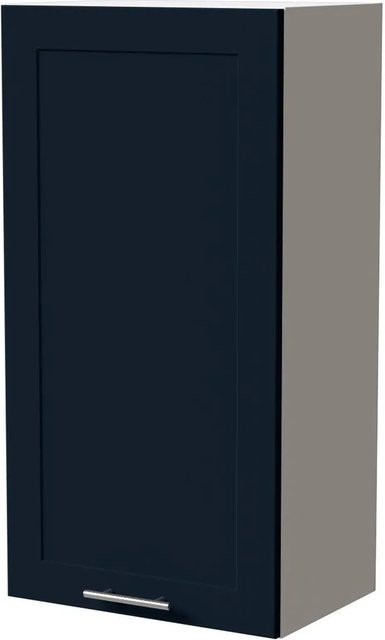 Feldmann-Wohnen Hängeschrank Oslo W4/50 Küchenschrank Weiß und Indigo Matt B/T/H: 50 x 32,5 x 96 cm - Bild 1