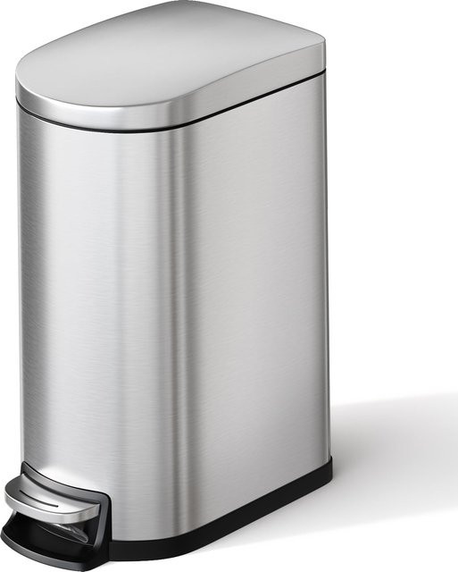 Garvee Edelstahl Mülleimer 10 Liter in Silber mit Soft-Close-Deckel und abnehmbarem Inneneimer - Bild 1