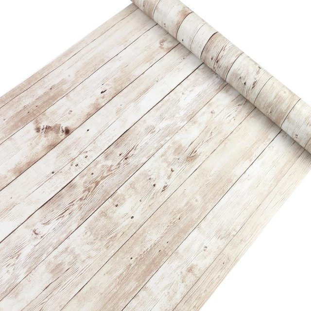 Wandaufkleber ctzsoop in Holzmaserung im Vintage-Stil, wasserdichte PVC-Tapete für moderne Heimdekoration, Breite: 45 cm - Bild 1