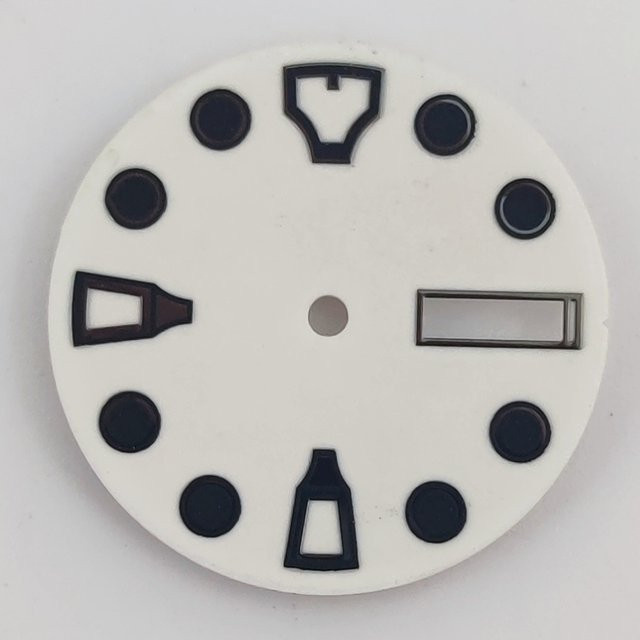 Uhrenzifferblatt RICHUS, Weiß, Grün, Leuchtend, 28,5 mm, Passend für NH36 Uhrwerk - Bild 1