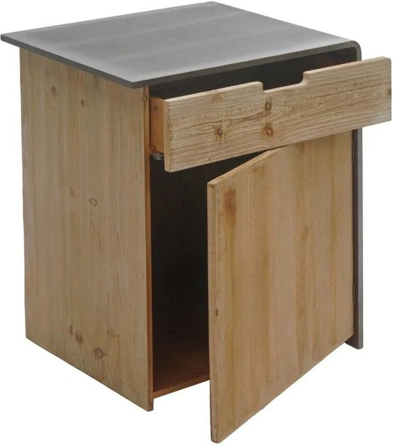 MCW Kommode MCW-L76 aus massivem Tannenholz im Industrial Design, Farbe Braun/Schwarz, B/T/H: 60 x 50 x 40 cm - Bild 2
