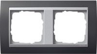 Gira Abdeckrahmen zweifach mit Zwischenrahmen in Anthrazit und Aluminium Event 021281 - Bild 1