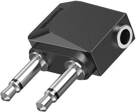 Hama Audio-Adapter Schwarz mit 2x 3,5-mm-Klinken-Stecker Mono auf 3,5-mm-Klinken-Kupplung Stereo - Bild 1