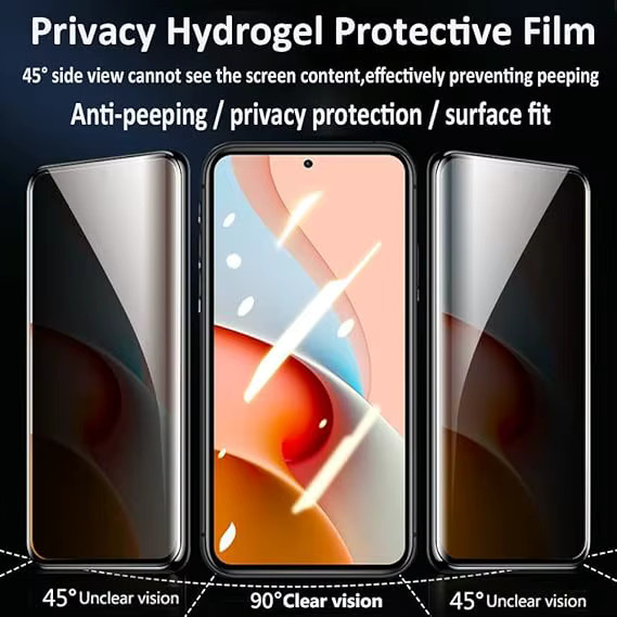 3er-Pack Privatsphäre Hydrogel-Displayschutz für Xiaomi Redmi 9A 9C 7 8A 10 10A 10C 14C 13C 12C 5G in Transparent - Bild 4
