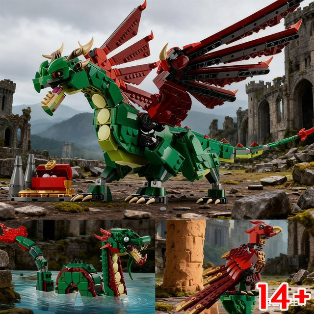 Disney Mittelalterlicher Fliegender Drache, Puzzle-Bausteine, ab 14 Jahre - Bild 1
