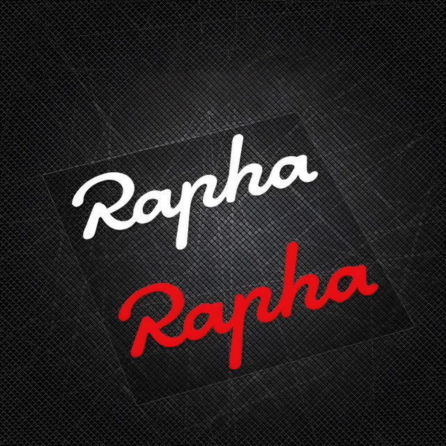 Rapha Text-Aufkleber in Weiß und Rot für dein Fahrrad oder deinen Laptop - Bild 1