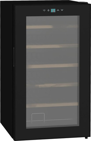 HOMCOM Weinkühlschrank mit Kompressor für 24 Flaschen, einstellbare Temperatur 5 bis 20°C, LED-Beleuchtung und Glastür, schwarz, B/T/H: 43 x 45 x 75 cm