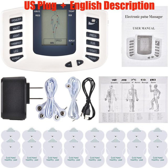 Binchi Health Technology TENS EMS Muskel-Elektrostimulator mit 16 Pads und Akupunktur-Massagefunktion in Weiß - Bild 1