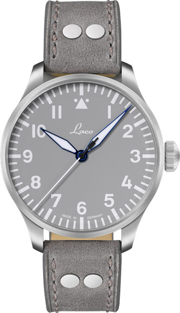 Laco Armbanduhr, Automatik, Edelstahl, 42 mm, Grau, Leder - Bild 1