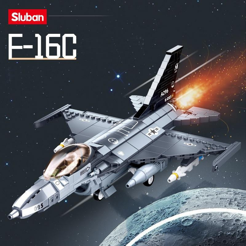 Yiran toy 0891 Militär F16 Kampfjet Flugzeug Baustein Set 521 Teile - Bild 5