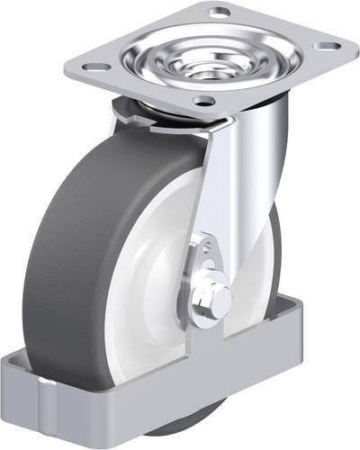 Blickle L-POTH 125KA-FS Stahlblech-Lenkrolle in Grau und Weiß mit 125 mm Rad-Durchmesser und 250 kg Tragfähigkeit - Bild 1