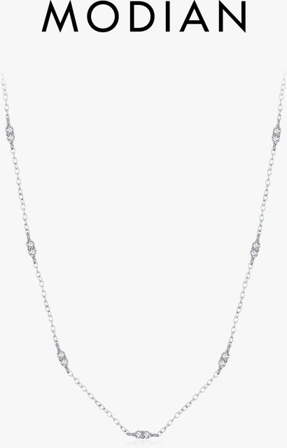 Modian Choker Halskette, 925 Silber, weiß vergoldet, Zirkonia, Damen - Bild 1
