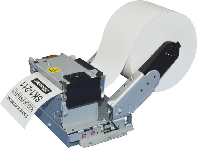 Sanei SK1-211SF2-Q-M-SP Thermodirekt-Belegdrucker mit Cutter, 203 dpi, 6 cm Rolle, USB und Seriell, Grau/Weiß - Bild 1