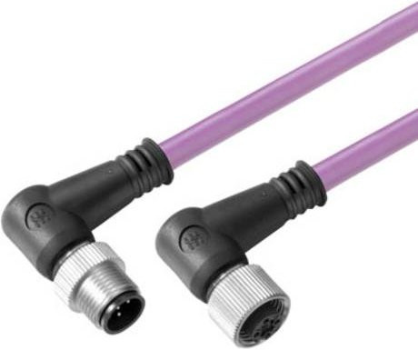 Weidmüller Sensor-Aktor-Datensteckverbinder M12 Stecker gewinkelt Buchse gewinkelt lila 5,00 m - Bild 1