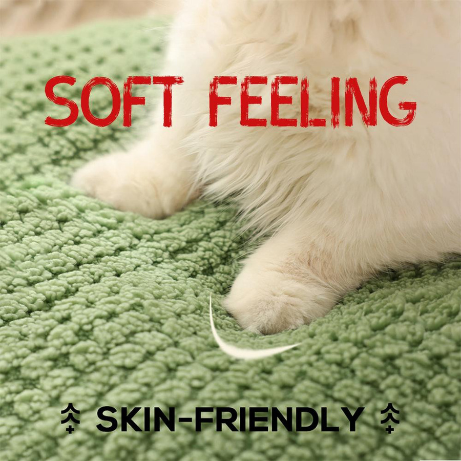 KaiSai Halboffenes Katzenbett in Grün mit Frosch-Design aus Plüsch und Noppenfleece für kleine Hunde und Katzen - Bild 3