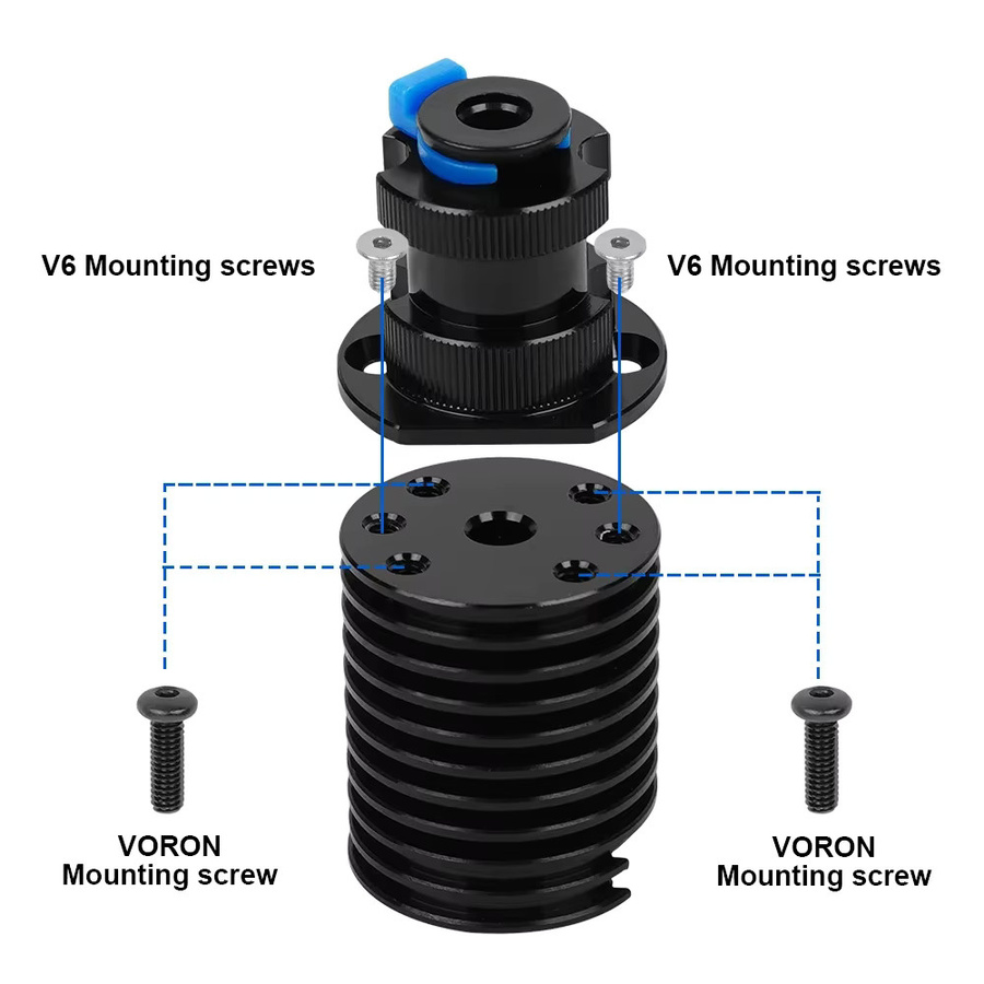 E3D Revo Hotend Kit mit V6 Kühlkörper, Keramik-Heizkern und 104 NT Thermistor in Schwarz für Ender 3 und Voron - Bild 4