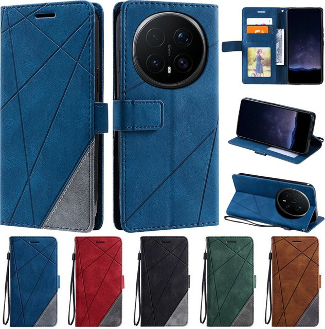 Luxuriöse Lederhülle für Honor Magic 8 Pro und Magic 8 Lite als Flip-Brieftasche von KL-Boutiques in Schwarz oder Braun - Bild 1