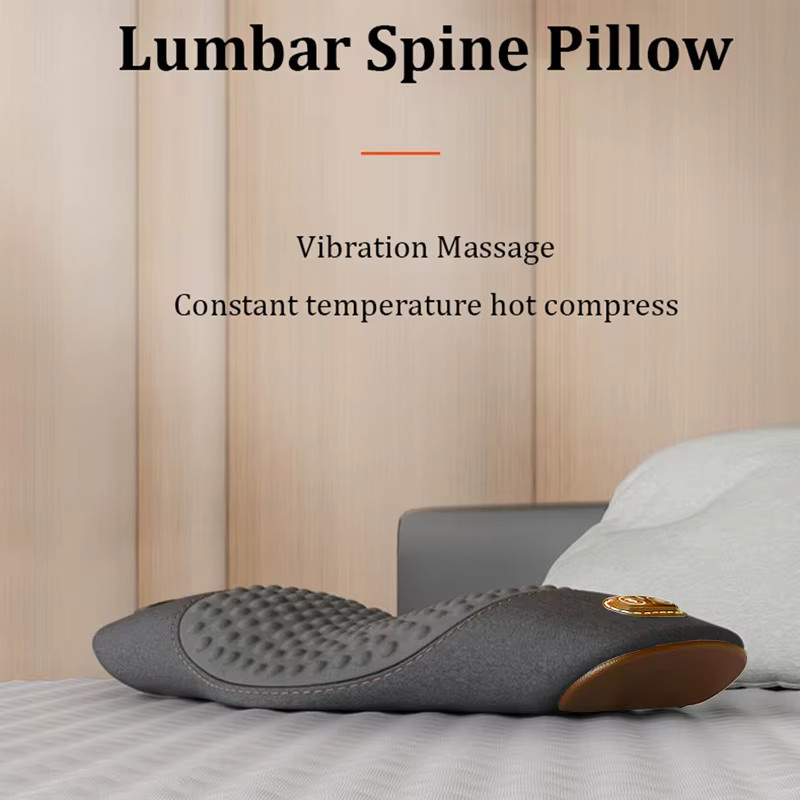 Vilnason Elektrisches Massagekissen mit Heizfunktion und Vibration zur Unterstützung der Taille in Grau - Bild 2