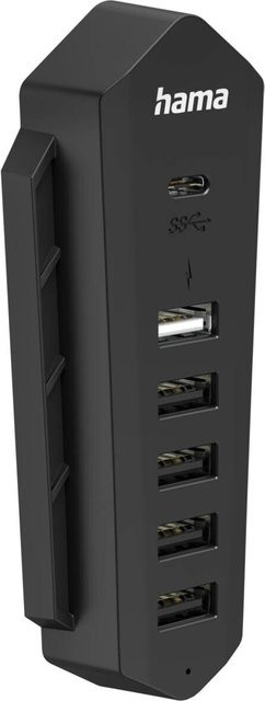 Hama 6in1 USB-Hub für PlayStation 5, 1x USB-C und 5x USB-A, Schwarz - Bild 1