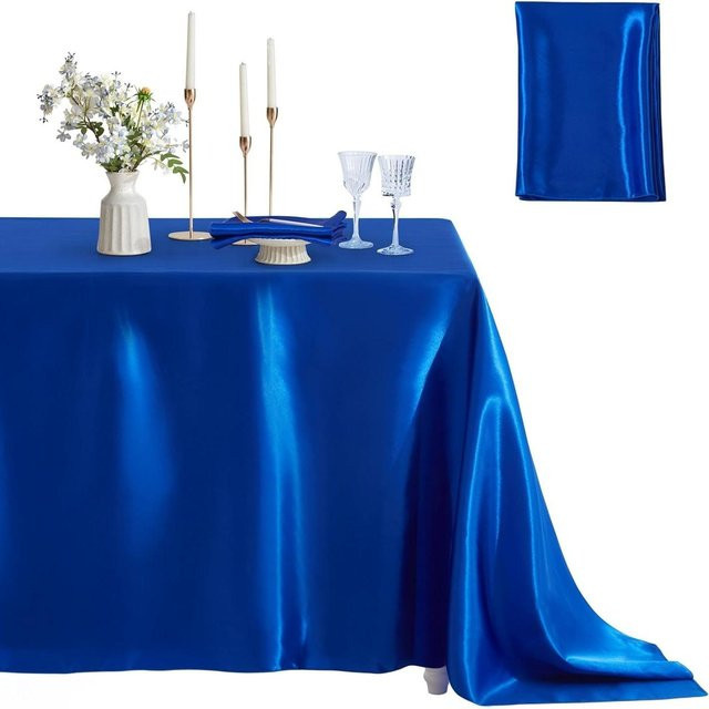 Bordeauxfarbene Satintischdecke von JMG Household Supplies, quadratisch und einfarbig, B/T: 145 x 180 cm - Bild 1