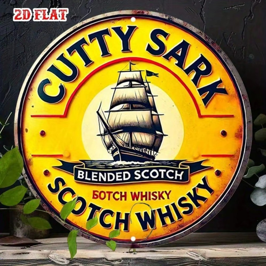 Cutty Sark Vintage Metallschild Nautische Whisky Wanddekoration von CIFBUY, Breite: 20,32 cm, Höhe: 20,32 cm - Bild 3