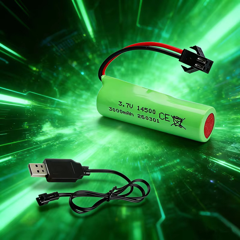 PYLRC RC-Fahrzeug-Akku, 3,7V 3000mAh 14500 Li-Ionen-Akku, mit SM-Ladegerät - Bild 3