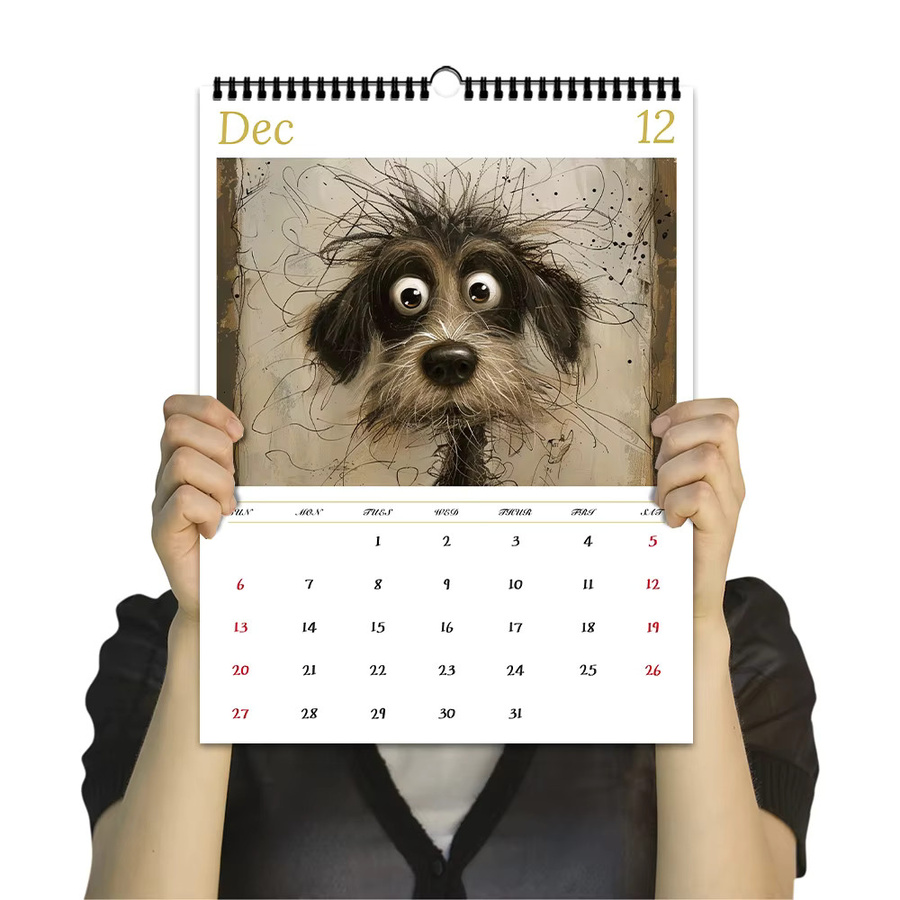 Sloppy Dog Wandkalender 2026 mit 12 Hundedesigns, Multicolor, Breite: 40 cm, Höhe: 30 cm - Bild 4