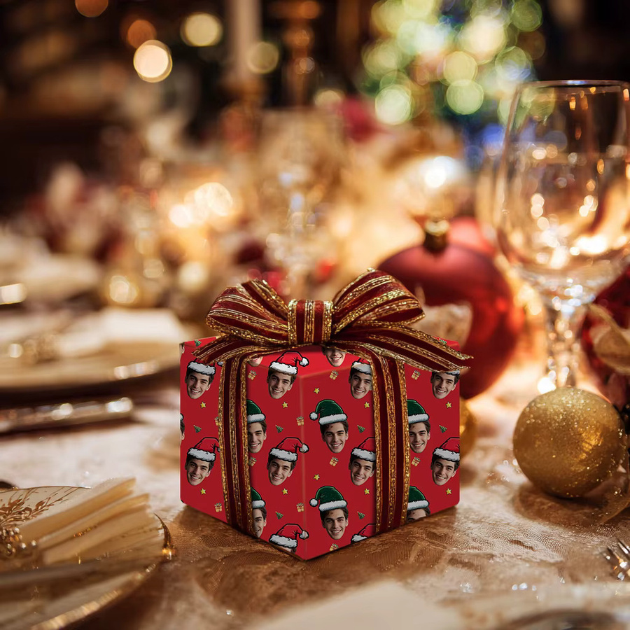 Cyuan Geschenkpapier für Weihnachtsdekoration und Party-Schokoladenkekse, Rot, B: 29,7 cm, H: 39,0 cm - Bild 2