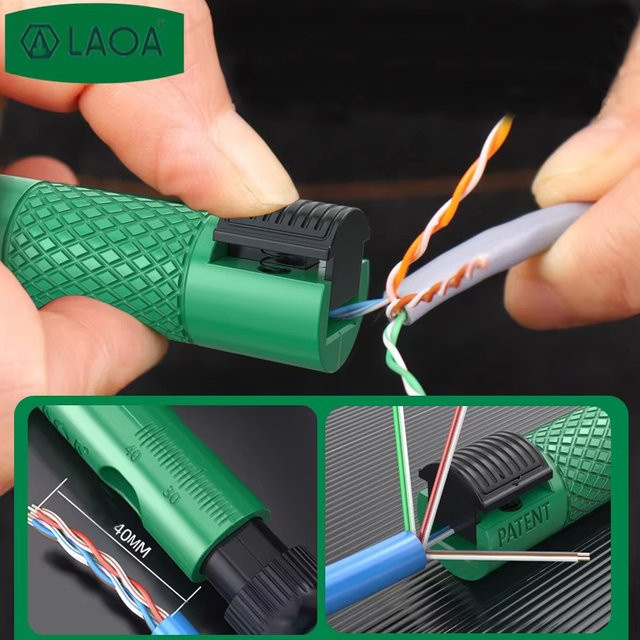 LAOA Netzwerkkabel-Entwirrwerkzeug in Grün für Kategorie 5, 6 und 7 Ethernet-Kabel - Bild 1