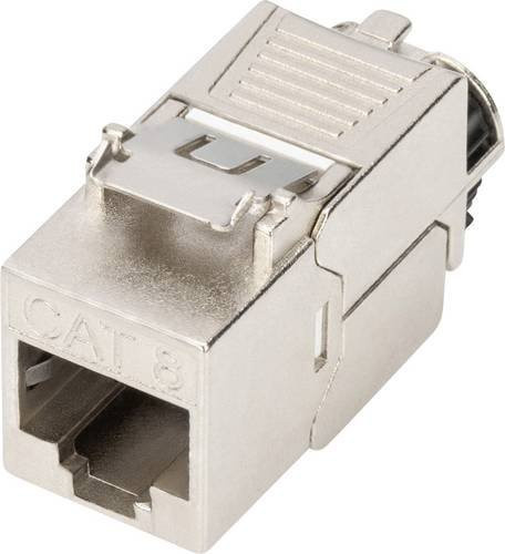 Digitus DN-93816-2 RJ45-Einbaumodul Keystone CAT 8.1 Ethernet LAN, geschirmt, Silber, 2 Stück - Bild 1