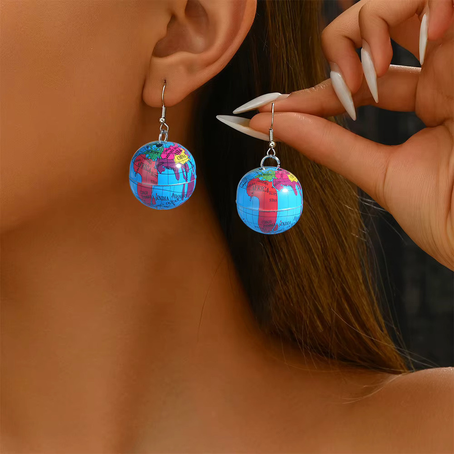Ohrstecker Erde, Planet, Unisex - Bild 3