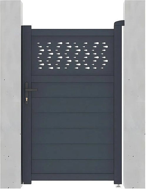 Vente-unique Eingangstor Bazio aus Aluminium in Anthrazitgrau, Breite: 103 cm - Bild 1