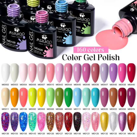 MSRUIOO Gel-Nagellack-Set, 7-teilig, Nude Rosa Lila, Glänzend, 8ml