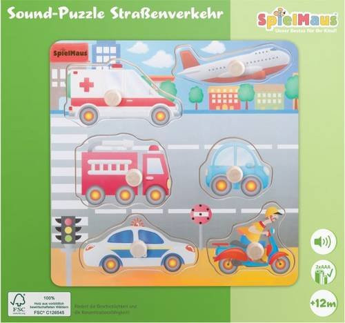 SpielMaus Holzpuzzle Straßenverkehr in Bunt/Mehrfarbig - Bild 1