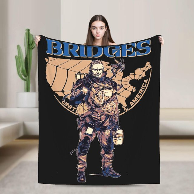 Sam Bridges Vintage Death Stranding Fleece-Decke von HAPPYHORSE, Schwarz, B x H: 75 x 100 cm - Bild 1