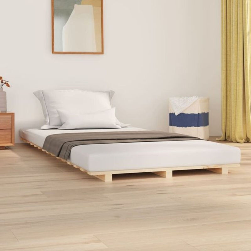 Massivholzbett Vidaxl aus Kiefer in Natur/Beige, B/T: 75 x 190 cm - Bild 1