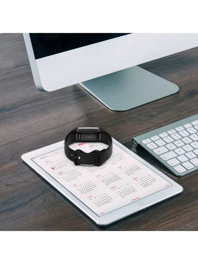 TINUORA Uhrenarmband Silikon, Schwarz, Fitbit Charge 5 6, Unisex - Bild 3
