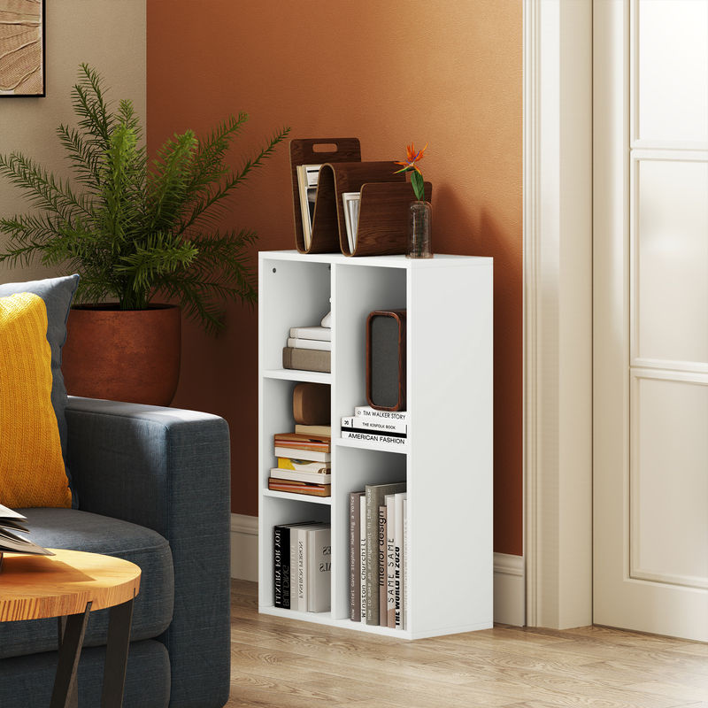 HOMCOM Bücherregal als modernes Standregal in Weiß für Wohnzimmer und Schlafzimmer - Bild 2