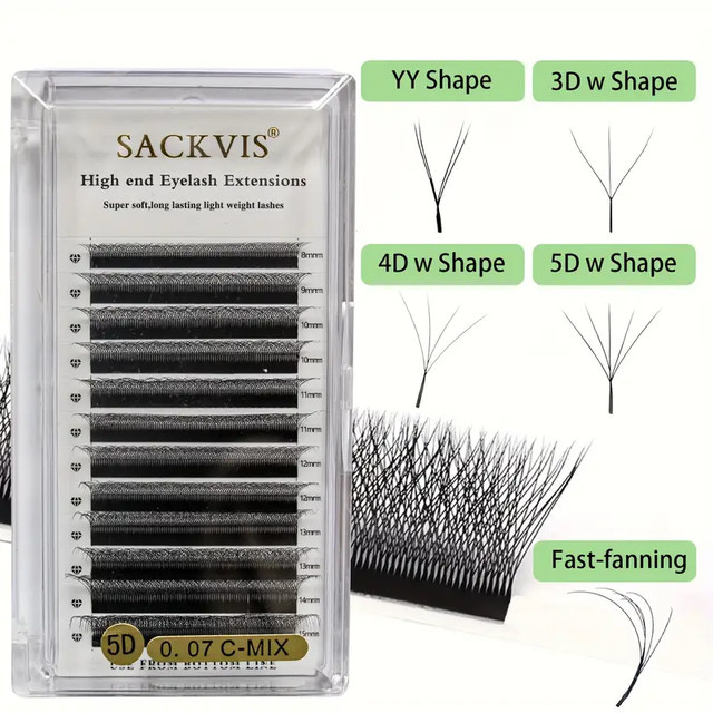 Sackvis W Shaped Bloom Einzelwimpern, natürliche Fächerwimpern - Bild 1